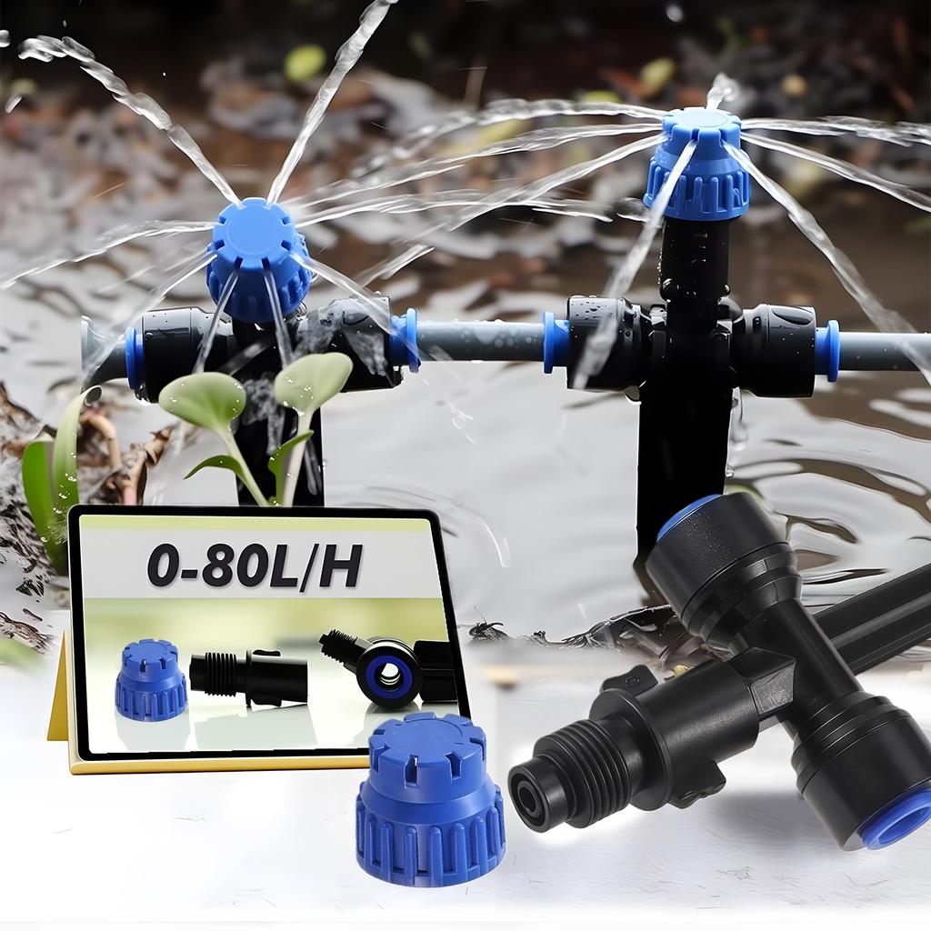 8-holes Drippers with Garden Irrigation Watering Supplies Stake 180° Bend Adjustable Sprinklers Quick Insert Slip Lock Sprayer