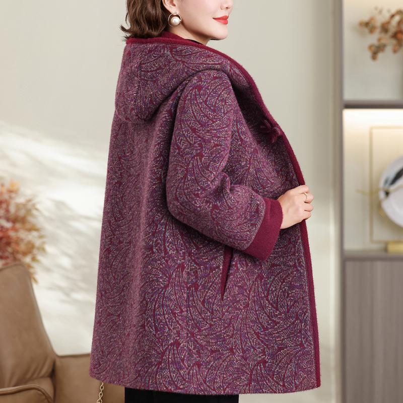 Plus Size XL-6XL Winter Jackets Woman Clothes Thick Warm Outerwears Hooded Elegant Loose Middle Age Women's Coat