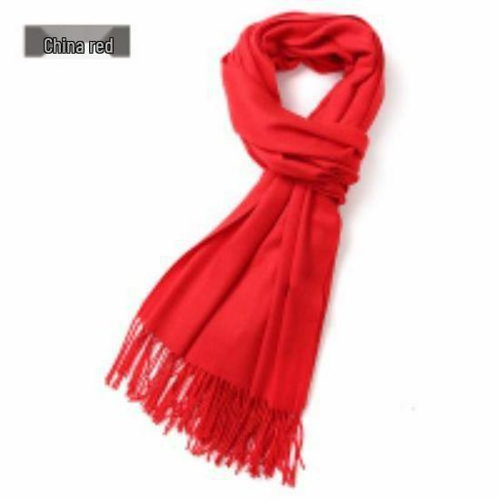 Women's Faux Cashmere Warm Scarf - Autumn/Winter Solid Color Korean Style Shawl