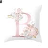 Orion English Alphabet Floral Print Pillow Case Waist Cushion Cover Wedding Bed Decor