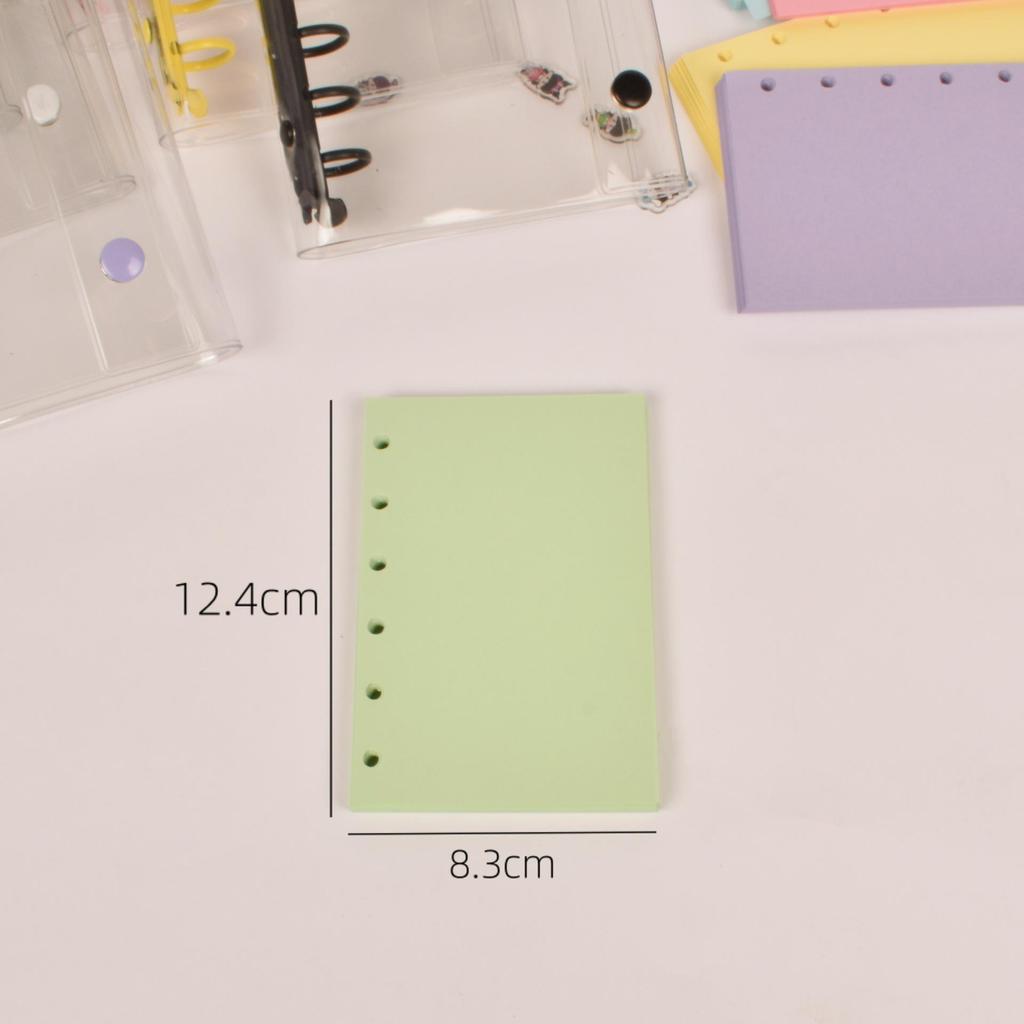 A7 Transparent Double-Ring PVC Ledger with Colored Shell Casing