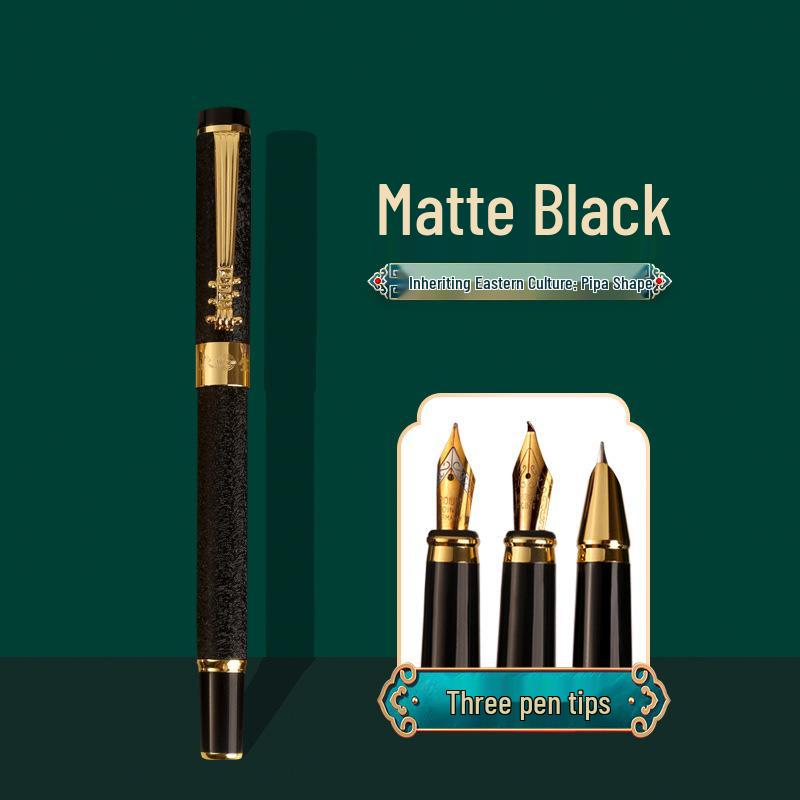 Eternal Life Pipa Fountain Pen 3-Piece Set: Office Ink Cartridge & Student Calligraphy Pen