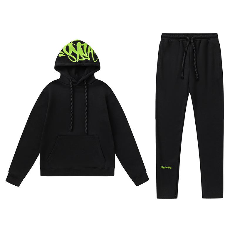 High Quality SynaWord American Loose Sweater Hoodie Sweatpants Y2K Men's and Women's Tide Couple Casual Suit Syna