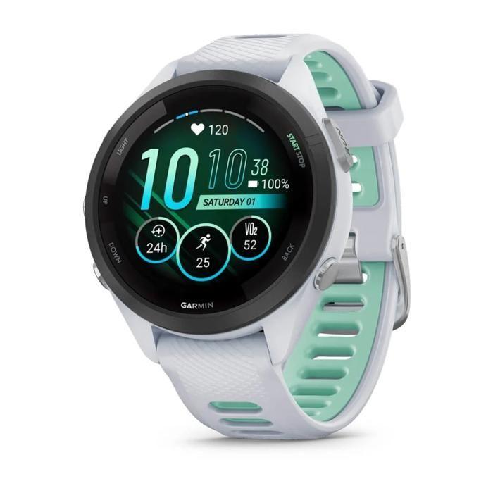 Montre intelligente - GARMIN - Forerunner 265s - Blanc - Suivi GPS - Fréquence cardiaque