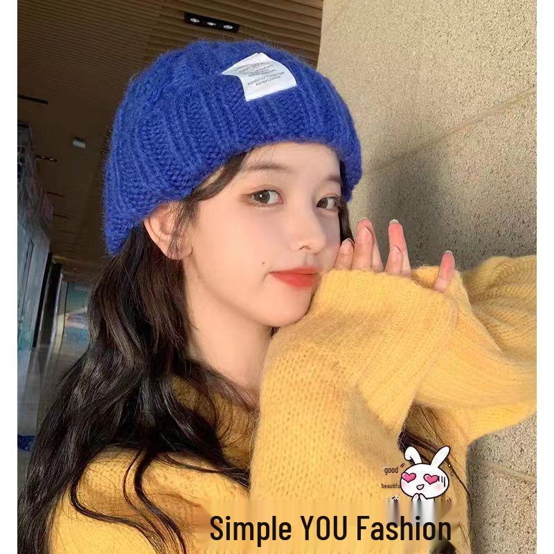 Women's Winter Knit Beanie: Stylish Japanese & Korean Design, Outdoor Warmth for Elementary Students