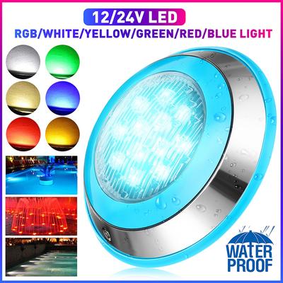 12W AC12/24V RGB Piscina Lamba Paslanmaz Çelik Ip68 Led Yüzme Havuzu Işık Su Geçirmez Lambalar Sualtı Işıkları