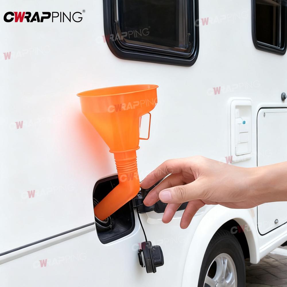 RV Long Stem Funnel Oil Fuel Filling Tools Anti-splash Plastic Funnel Auto Moto Refueling Tools for Camper Motorhome Accessories