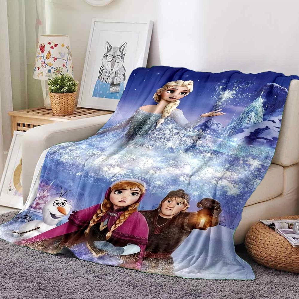 1Pc Magic Frozen Kingdom Blanket For Couch Bed Plush Cozy Fuzzy Blanket Super Soft Warm Blankets For Fall And Winter 091868