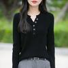 Dámský červený úpletový základní vrstva s V výstřihem, zeštíhlující, podzim zima, nová móda, stylové spodní prádlo, pletený svetr