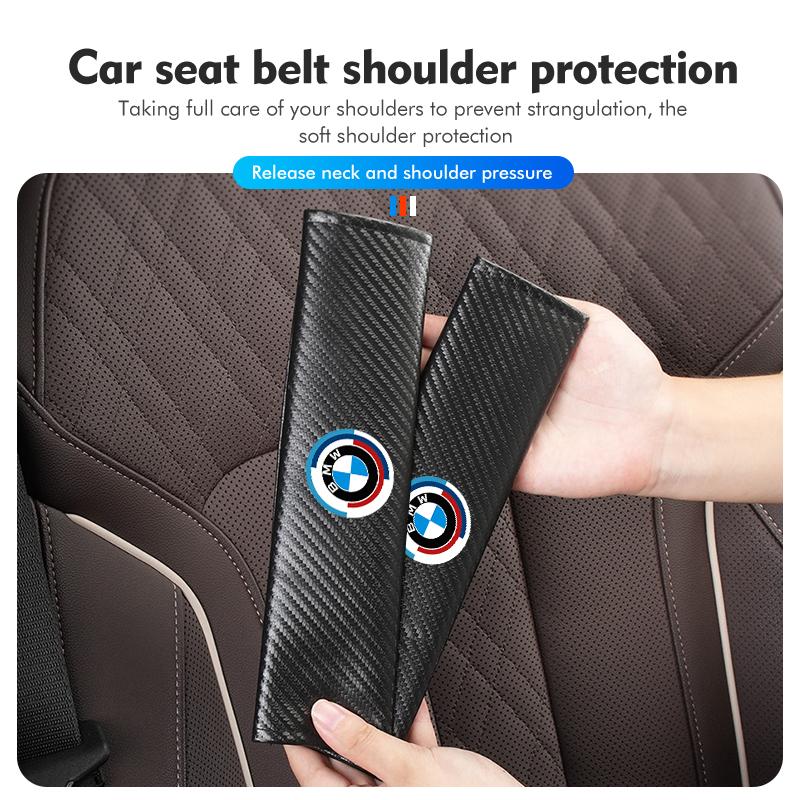 Carbon Car Seat Belt Cover Shoulder Protector Accessories For BMW Performance X1 M3 M6 F01 F02 E34 E36 E60 F10 F20 X6
