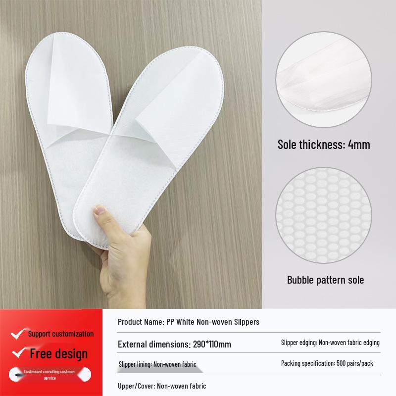 

Утолщенные Нескользящие Одноразовые Тапочки для Гостиниц, Хостелов и Магазинов для Ножных Ванночек - Зимние Гостевые Тапочки