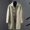 Autumn Thin Mid-length Windbreaker Men's Fashion Jacket Casual Wear Men's Korean Style Top Lapel
