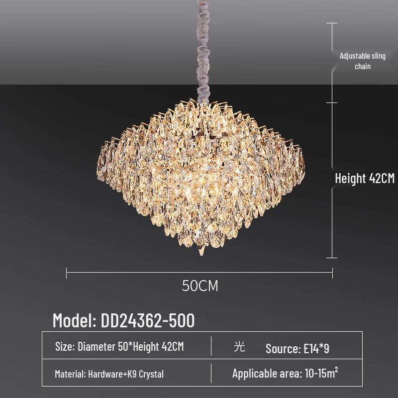 Nu Feng Round K9 Crystal Chandelier