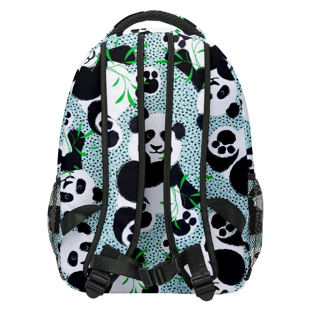 Hip Hop Kpop Jugendliche Schultaschen Unisex Niedliche Panda-Reisetaschen 3D-Druck Oxford Wasserdicht Notizbuch Schulrucksäcke