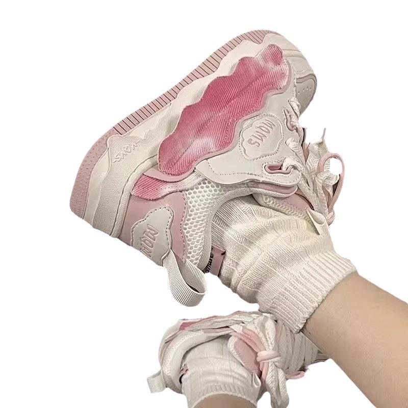 Cherry Blossom Powder Platform Bread Shoes Women's Autumn New Chi Niche Original National Style Cloud Student Board Shoes