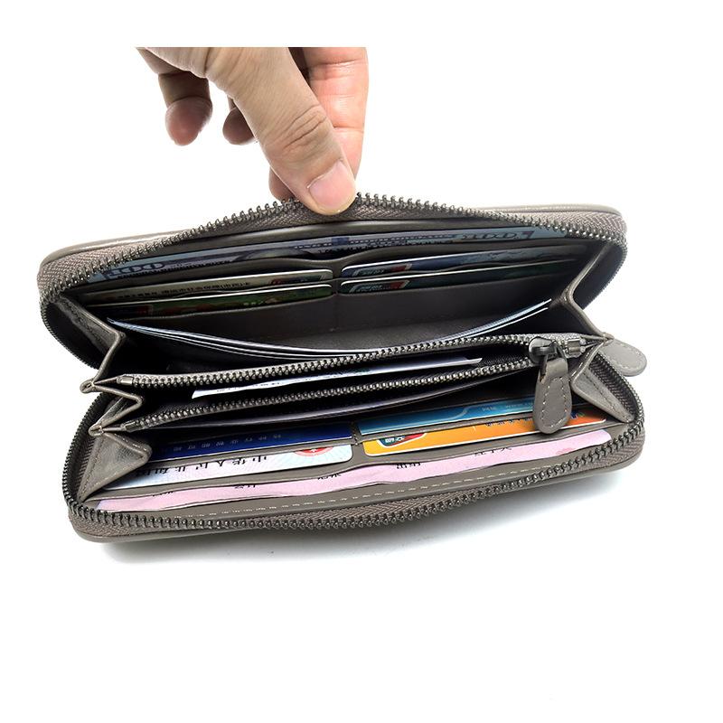 Damen Leder Geldbörse Handgewebte Erste Schaffell Herren Und Damen Geldbörse Brieftasche Lange Clutch