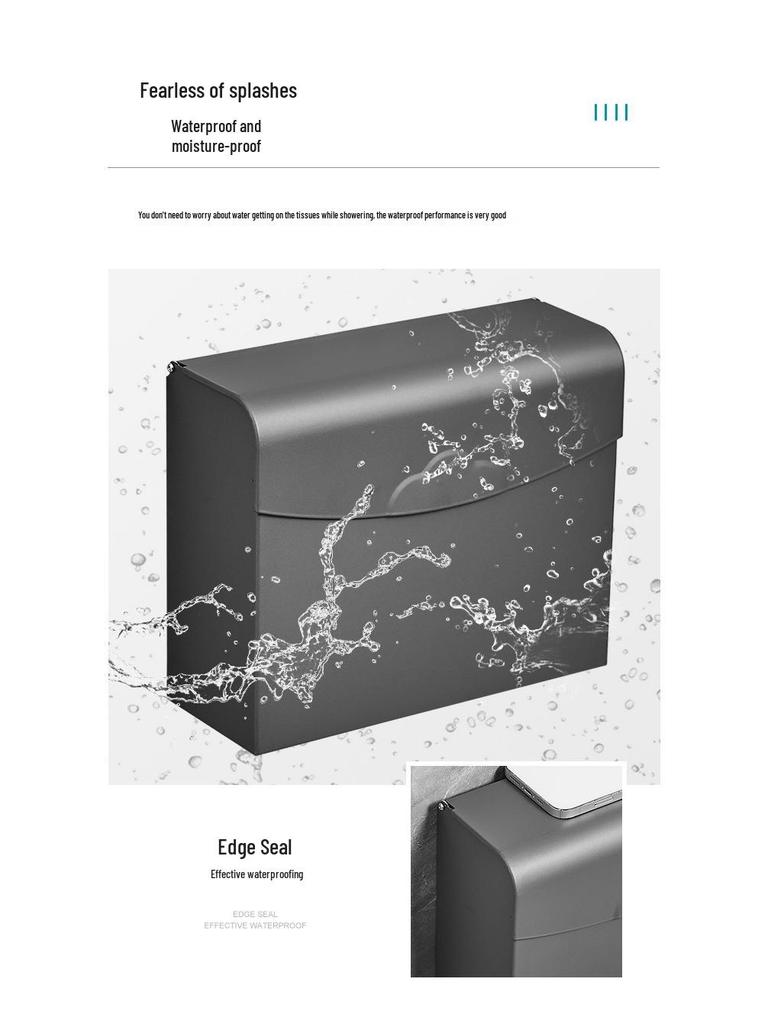 Punch-Free Space Aluminum Wall-Mounted Tissue Box Holder for Bathroom or Kitchen