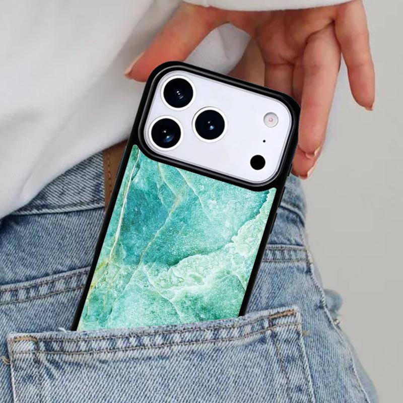 Turquoise Stone Marble Pattern Phone Case for iPhone 17ProMax 12 13 14 15 16e 17 Pro Max Plus Air Cover