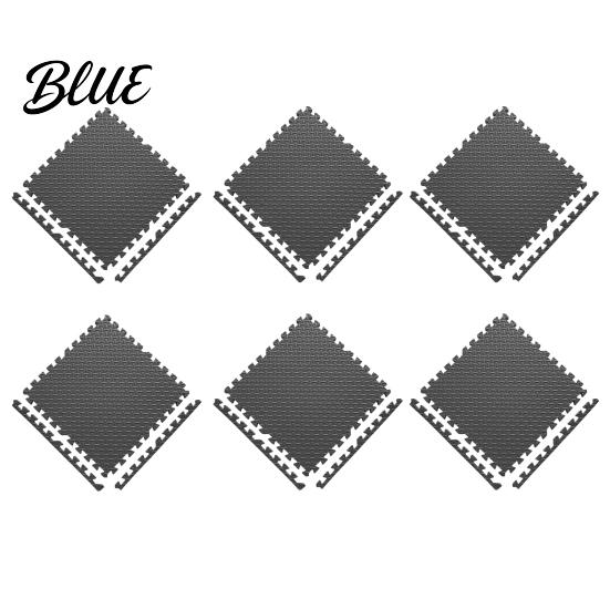 High Density EVA Foam 6Pcs Gym Floor Mats Puzzle Interlocking Tiles for Waterproof Workout Surface Home Gym Kids Play Areas Kitchen Flooring 11.8"