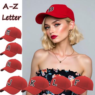 1Pc A-Z 26 Letter Unisex Outdoors Fashionable Washed Baseball Cap, Adjustable Outdoor Sun Protection Casual Hat