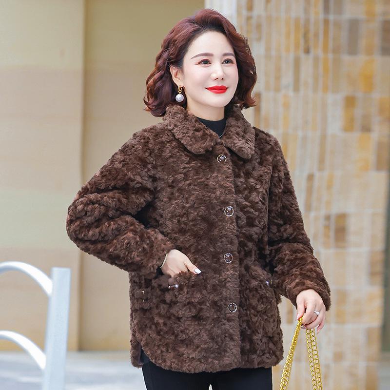 Mom's Petite Fur-Lined Cotton Jacket for Women - Autumn/Winter 2025