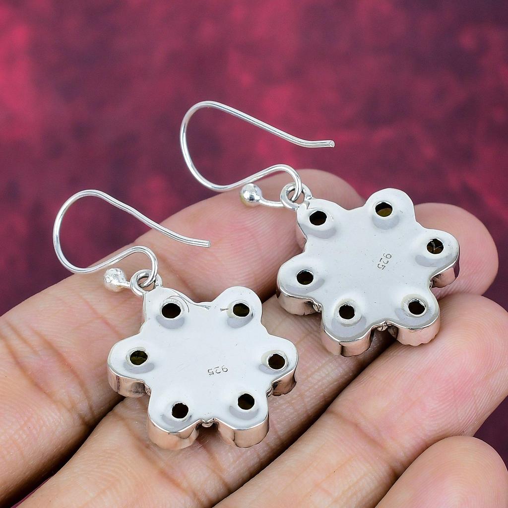Peridot Earrings, Gemstone Handmade 925 Sterling Silver Earring Jewelry, For Thanksgiving