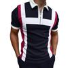 Lapel Polo Shirt Men's Short-sleeved Men's Casual Gradient Colour Blocking Men's T-shirt Tops