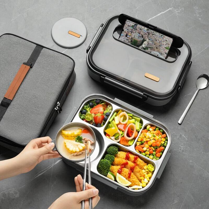 

TAFUCO 304 Stainless Steel 5-Compartment Lunch Box