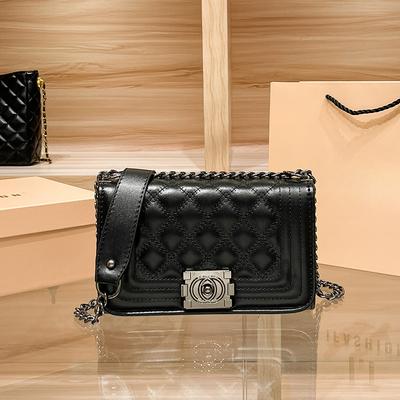 Textured Hot Mom Bag New Trendy Diamond Chain Bag Versatile Underarm Bag Classic One Shoulder Crossbody Bag