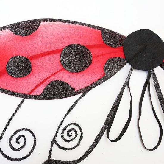 Ladybug Cosplay Wing Universal Ladybird Dress-Up Wing Fairy Wing Costume Accessories for Stage Performance Halloween Parties Photo Props