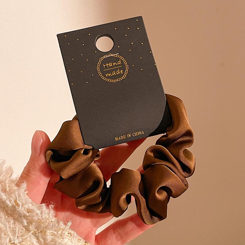 

Elegant 13CM Satin Hair Tie for Women - 2025 New Style Solid Color Accessory