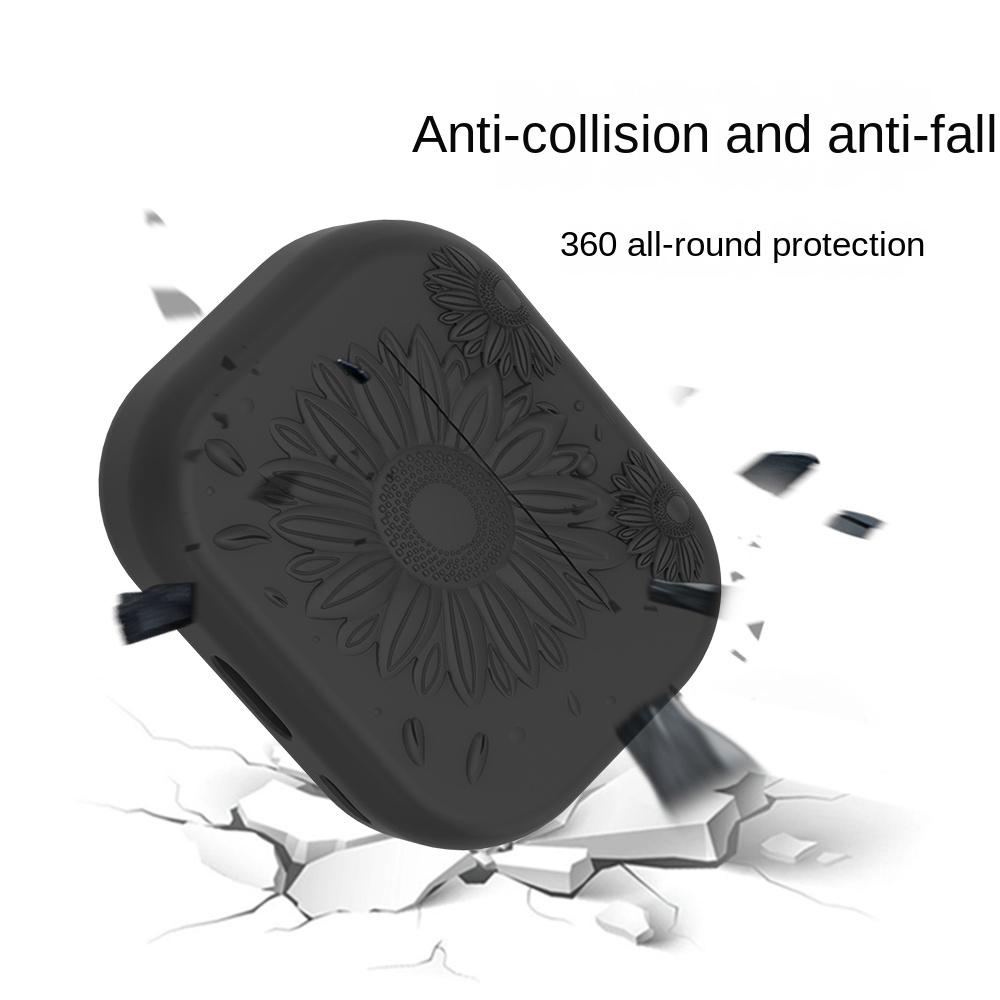 

Силиконовый защитный чехол с рельефом подсолнуха, разноцветный чехол для наушников для Airpods pro/pro 2