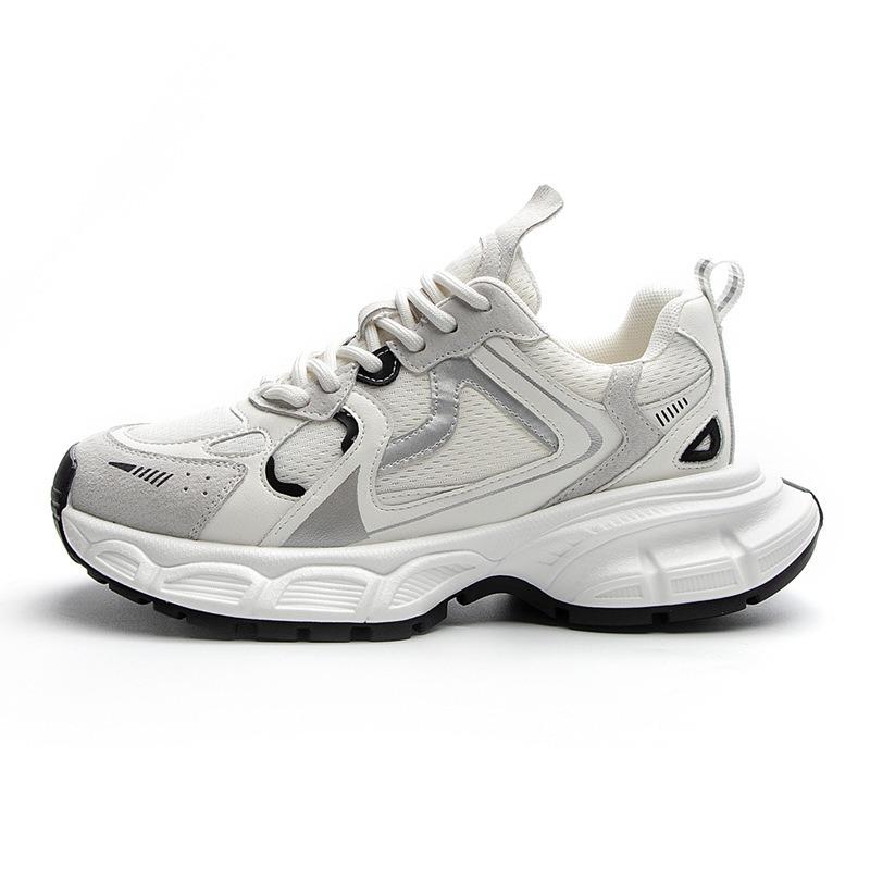 Sneakers Women's Spring New Breathable Leather Dad Shoes Women's Versatile Platform Running Casual Shoes Women's Trend