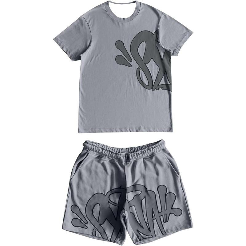 2026 Mode Central Y2k Kleidung Baumwolle Lässig Sommer T-Shirt Shorts Damen Herren Kleidung Outfit T-Shirts Streetwear Oberteile Badeshorts M gray