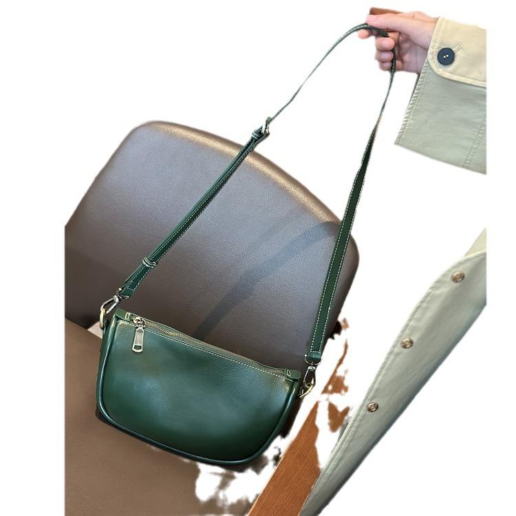Genuine Leather Women's New Cowhide Diagonal Span Bag with Two Shoulder Straps.