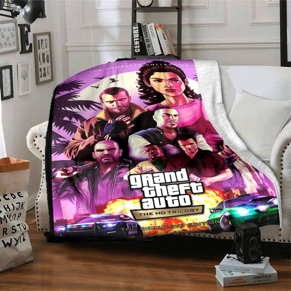 Grand Theft Auto Blanket Soft Warm Cozy Perfect for Office Picnics Bedding Four Seasons Multipurpose Stylish Decor