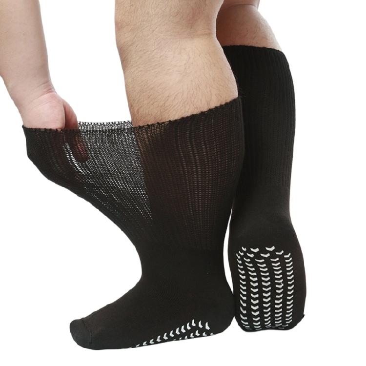 Extra breite Socken ohne Bündchen für Lymphödeme, bariatrische, diabetische Kniestrümpfe für geschwollene Ödeme, Gipsfüße, Gehen
