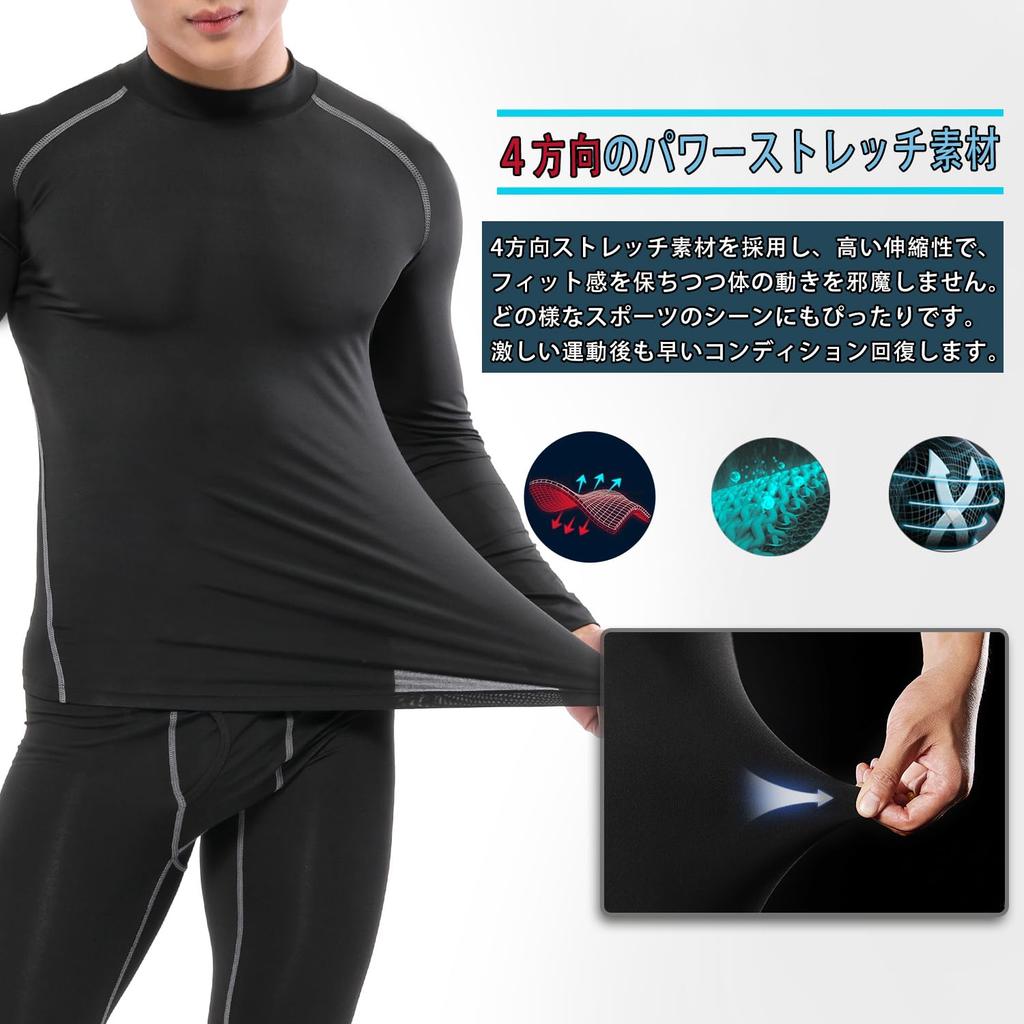 Sports Top and Bottom Compression Cool Sports UV [Nesseo] Men's Innerwear, Set, Wear, Innerwear, Underwear, Tights, Leggings, Compression, Breathable,
