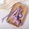 1 Piece Leather Pony Keychain Braided Rope Backpack Pendant For Phone Bag Hanging Accessories Diy Decoration