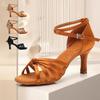 Women Tango Ballroom Latin Waltz Dance Girls Party Shoes High Heeled 7CM