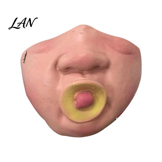 Funny Character Masque for Adults Latex Halloween Half Face Adults, Scary Horror Party Humorous Photo Booth Props with Elastic Strap Cosplay, Carnival