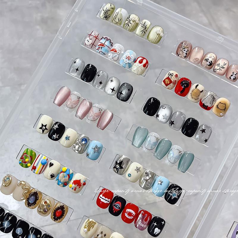 Nail Tips Display Book Nail Art Showing Shelf Box For 20/32/45 Set Press On Nails Gel Polish Tips Storage Board