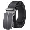 [White Fang] Belt with Automatic Buckle, Genuine Leather, Business, Simple, Casual, Formal, Stylish, Men's BTA514 (Black 1)