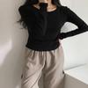 New Arrivals Open Run Women Slim FiT Color T shirT Crew Neck Long Sleeve