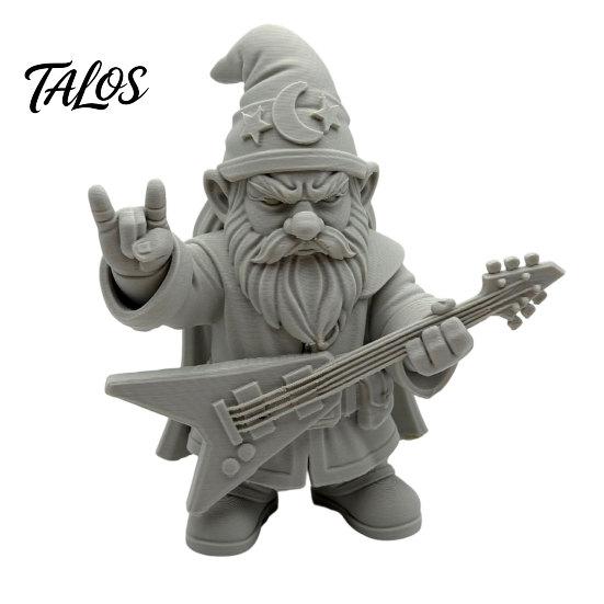 Talos Funny Rocker Gnome Figurines, 3D Printed Musical Figurine with Guitar, Garden Decoration, Statue, Gift for Music Lovers A