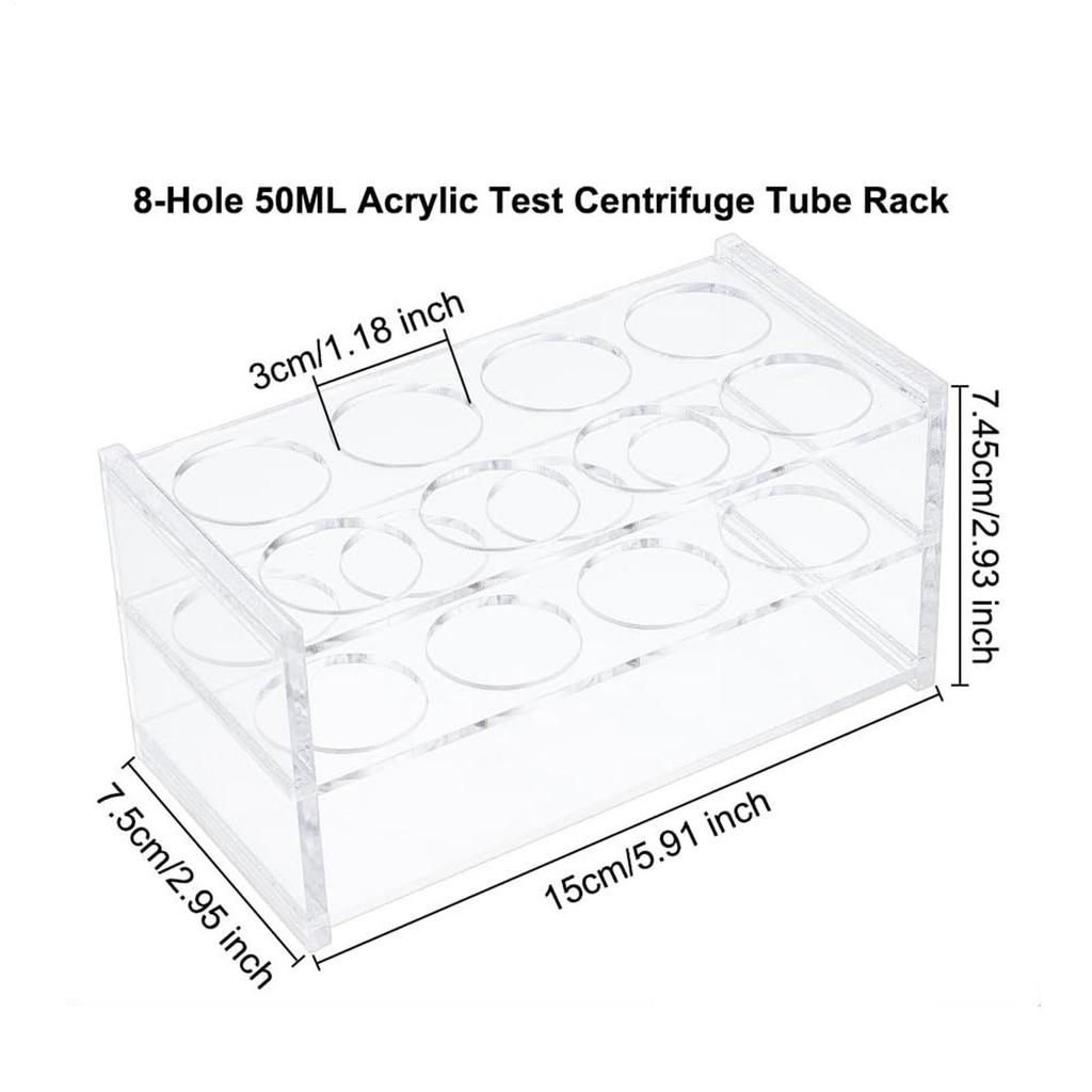 Tube Holder Laboratory Tube Holder Acrylic Display 8 Holes Container for Laboratory Classroom Testing Education Science Shelf