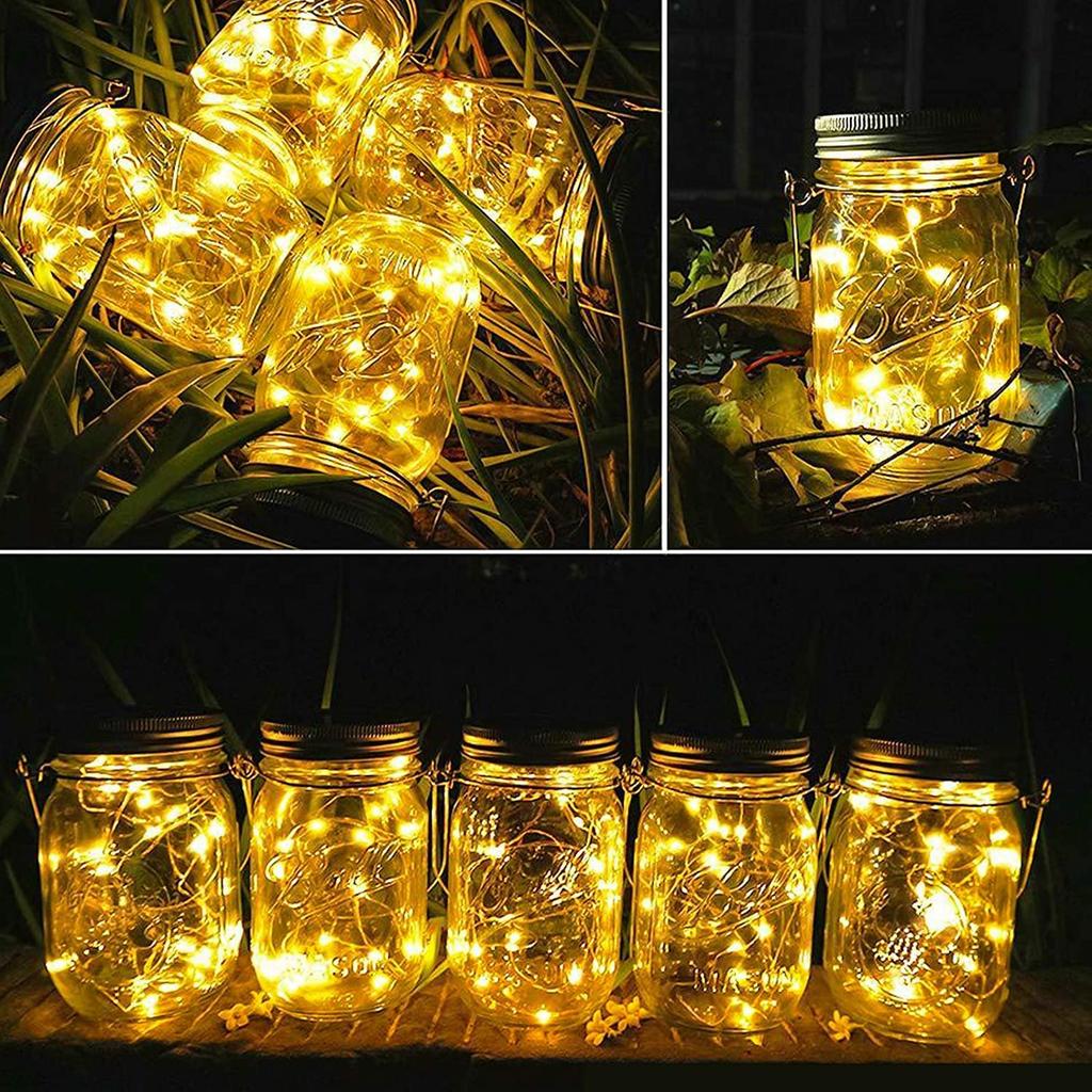 PChero Illumination Glass Solar Mason Solar 3 Meter LED Solar Batteries Included of Jar Sold Separately Light, Light, Jar, Charging, Bulb, Decoration,