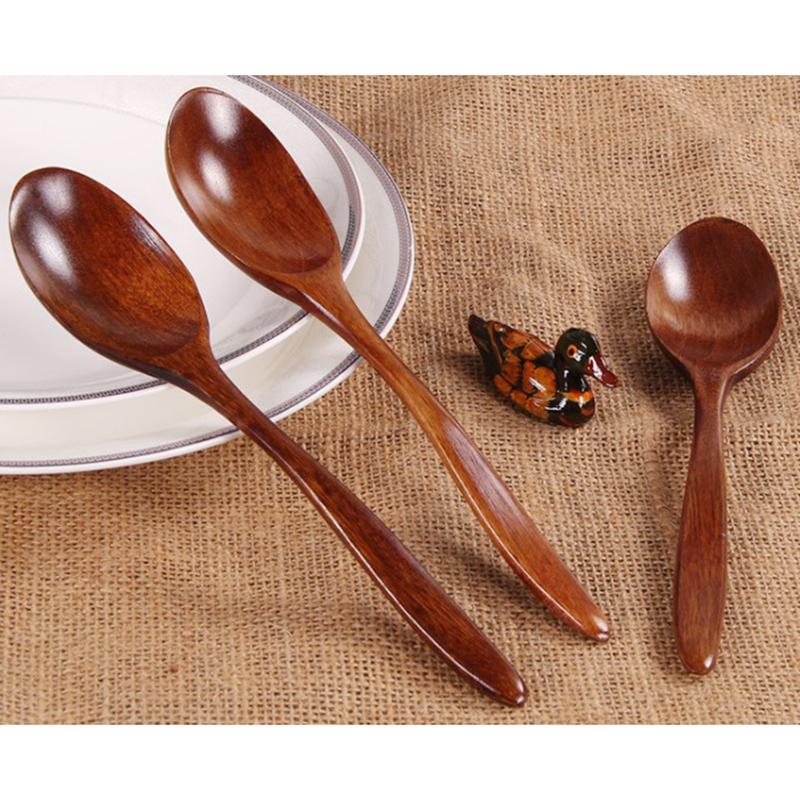 

18Cm Wood Spoon Bamboo Cooking Utensil Coffee Kitchen Teaspoon Tablew One Size