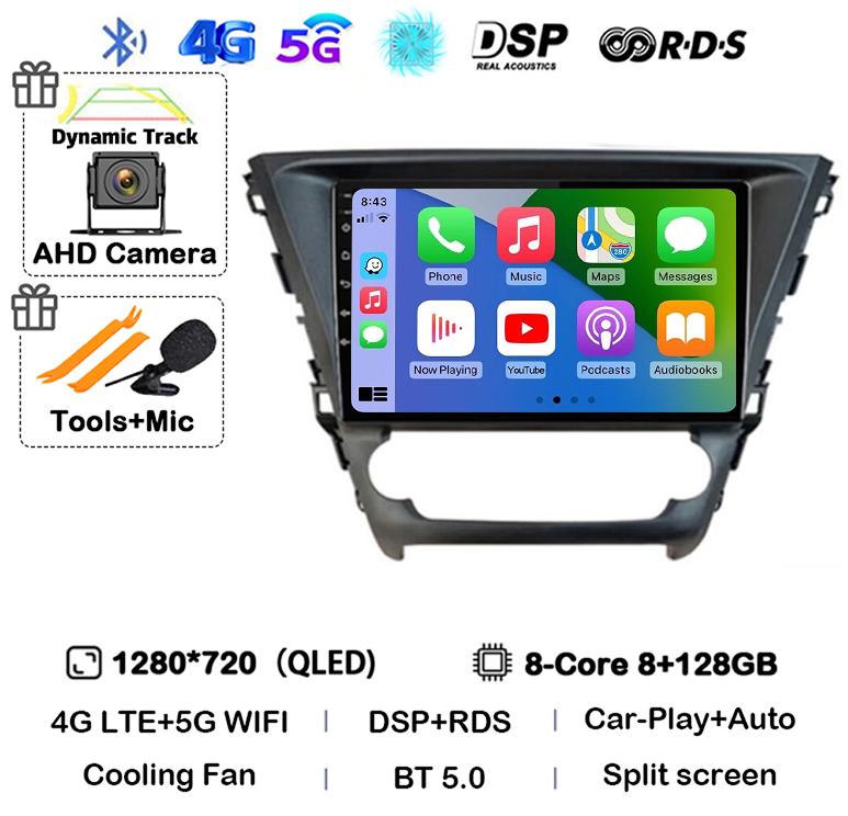 Android 14 Carplay Auto WIFI+4G For Toyota Avensis 2018 2019 2020 Car Radio Multimedia GPS Stereo Video Player DSP 360 Camera BT
