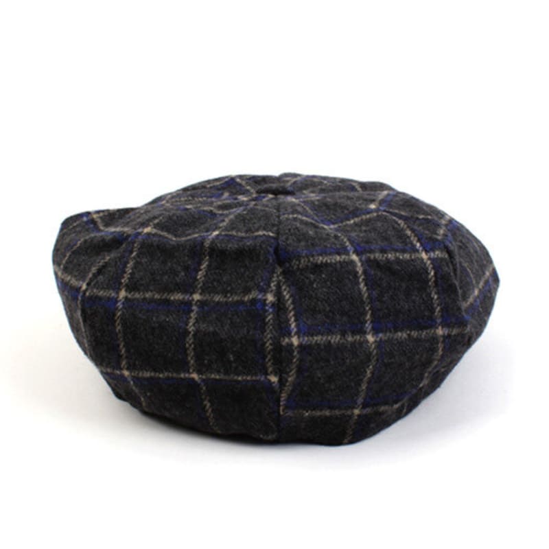 Universal Chemistry Retro Check Gray Wool Beret Check Beret